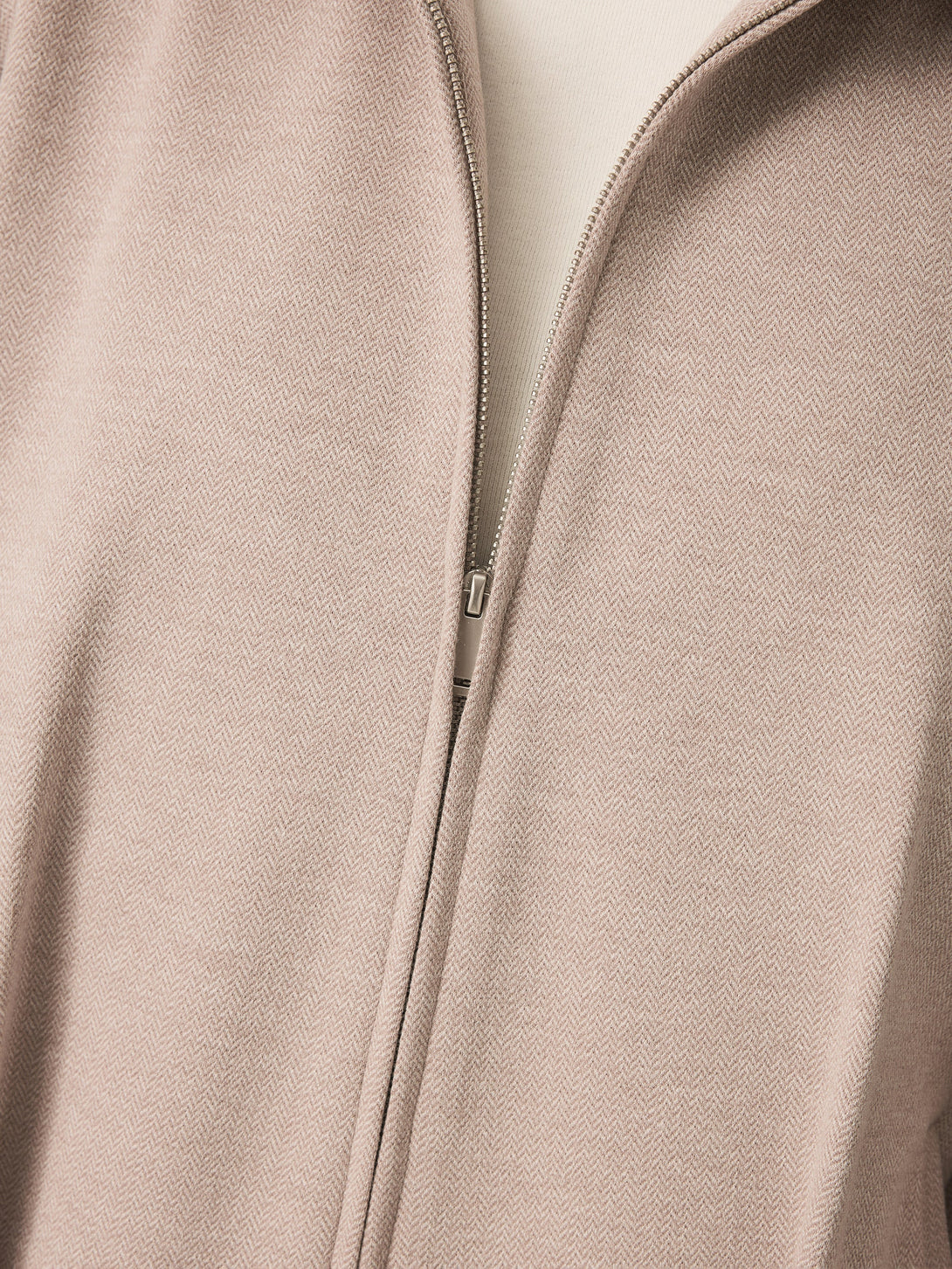 Herringbone Textured Full Zip Jacket