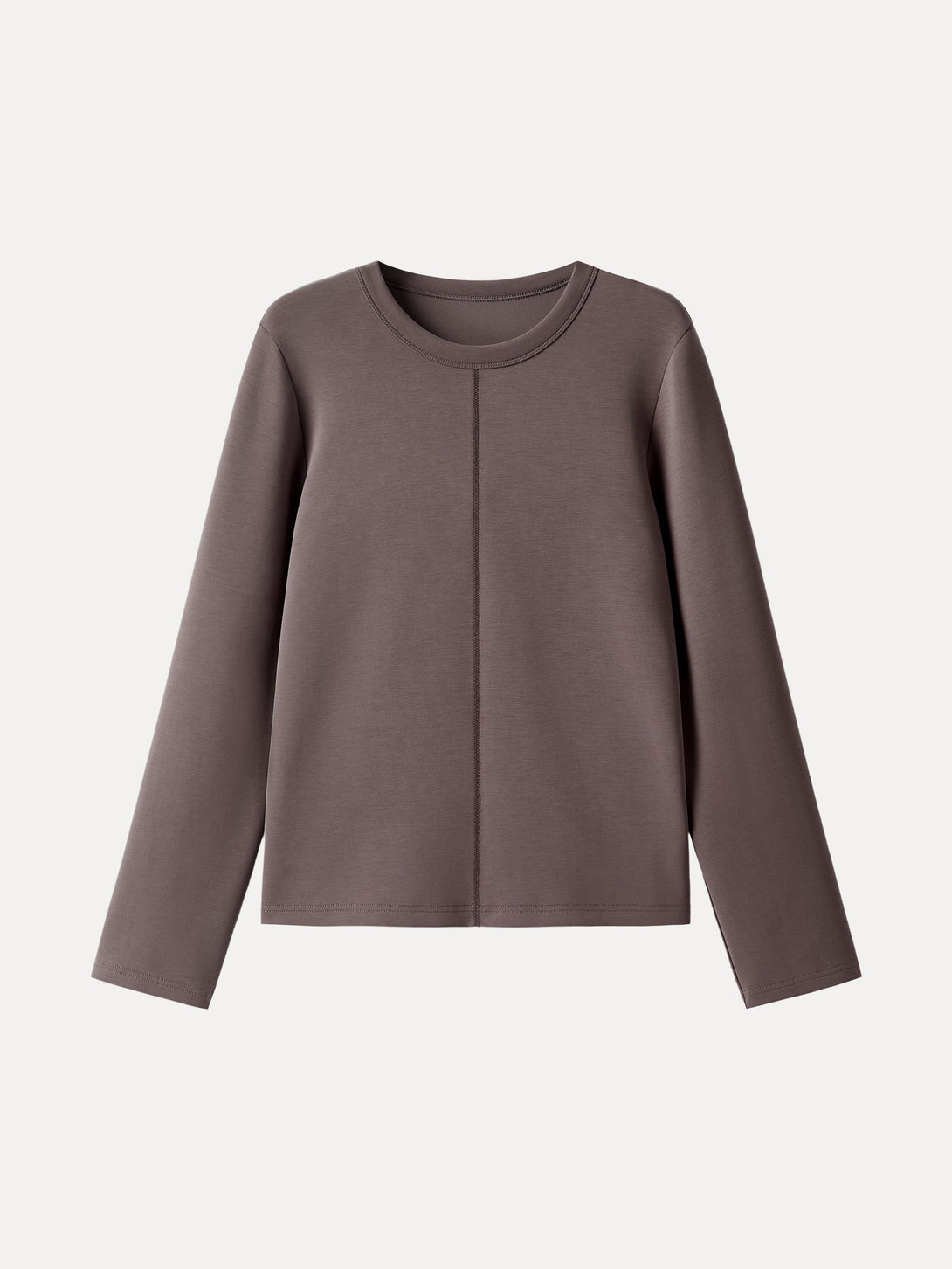 Essential Crew Neck Long Sleeve Pullover Shirt Deepest Mauve XS