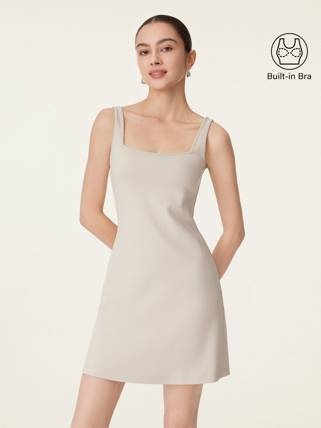Everyday Square Neck New Airy Brami Dress Morning Mist S