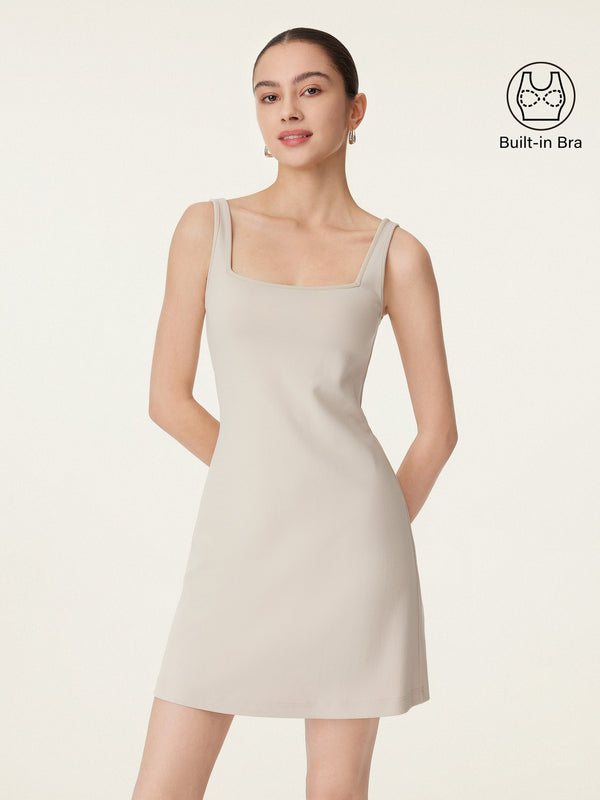 Everyday Square Neck New Airy Brami Dress Morning Mist S