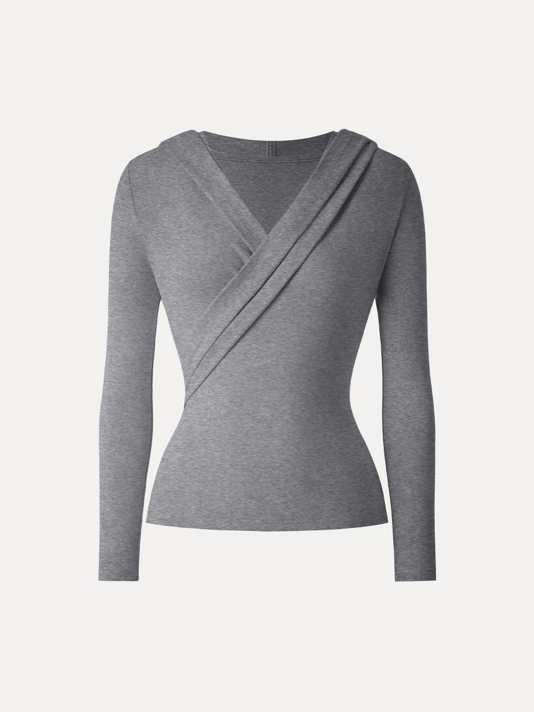 Surplice Ruched Pullover Hoodie