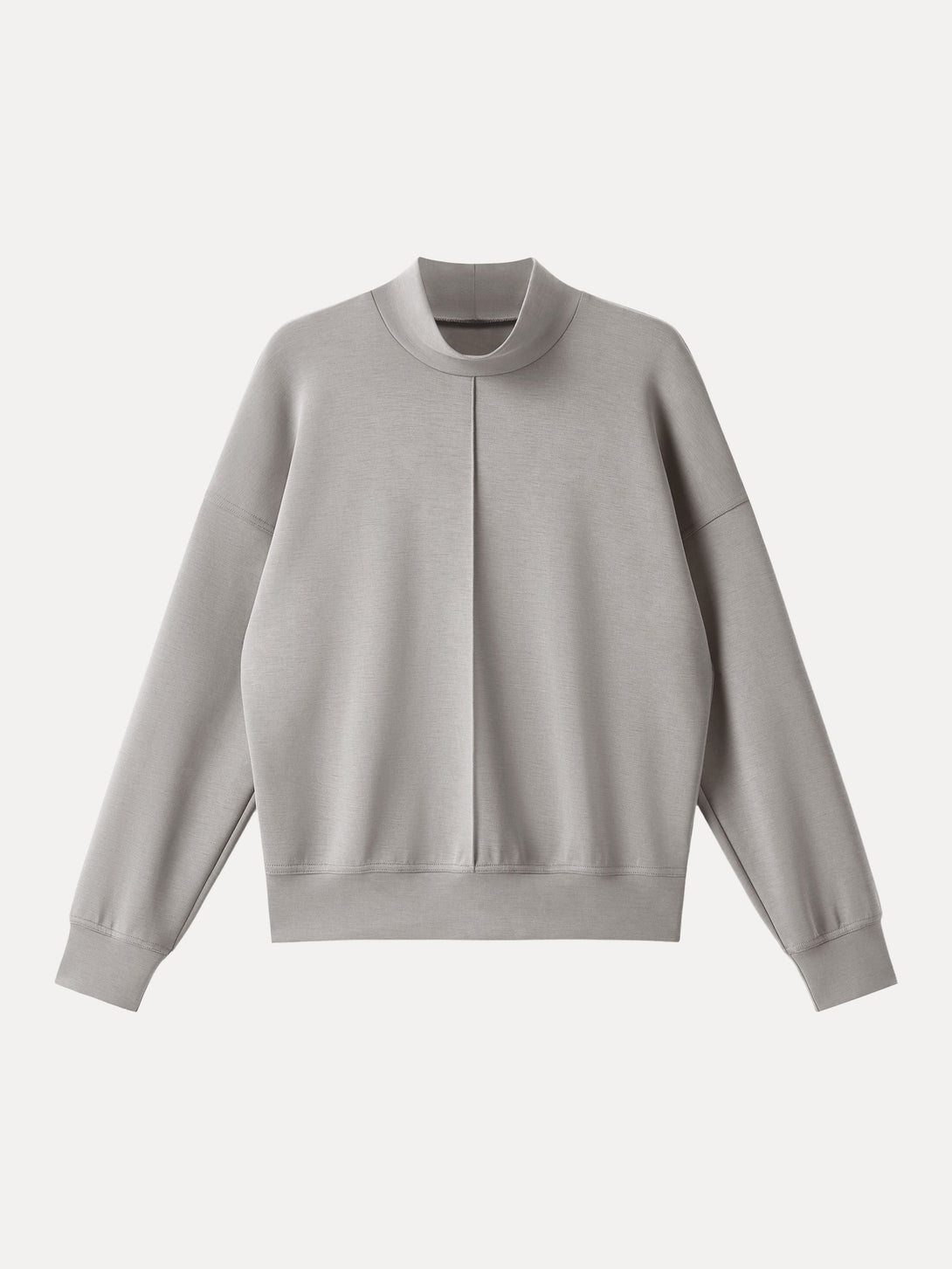 Modal Spacer Mockneck Long Sleeve Pullover Shirt Grey Steel XS