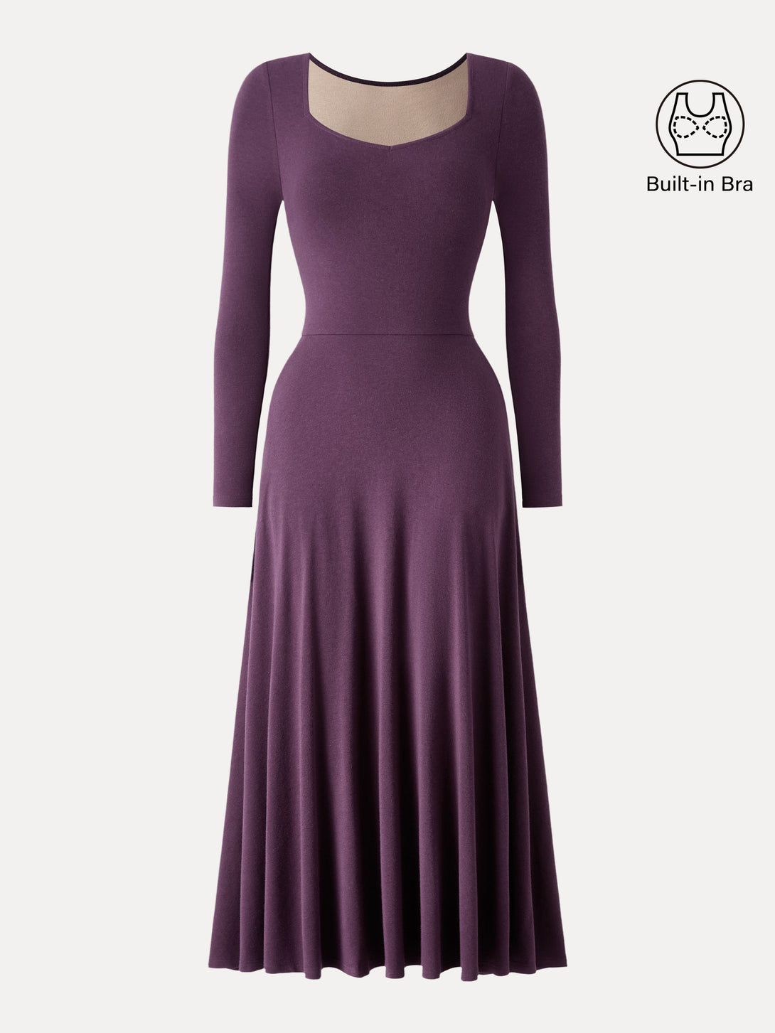 LiteWarm Flowy Diamond Neck Maxi Brami Dress with Pockets