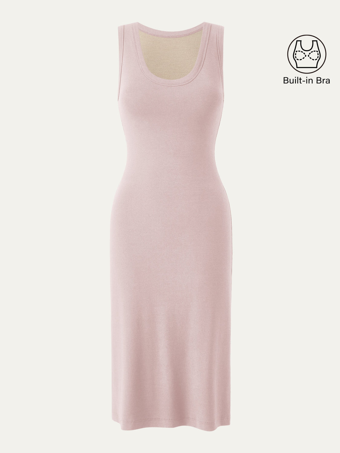 Scoop Neck New Airy Brami Tank Dress Powder Pink XS