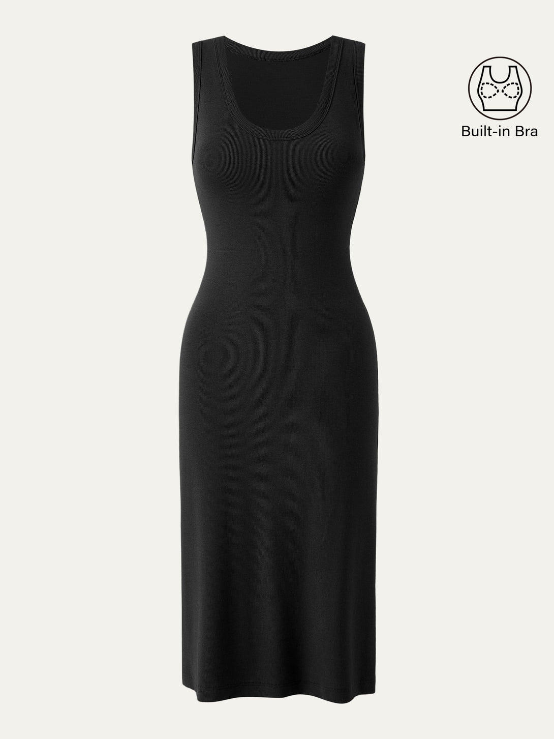 Scoop Neck New Airy Brami Tank Dress Black XS