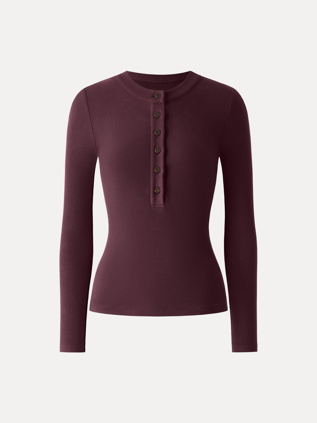 MaxWarm Henley Long Sleeve Top Jujube Red XS