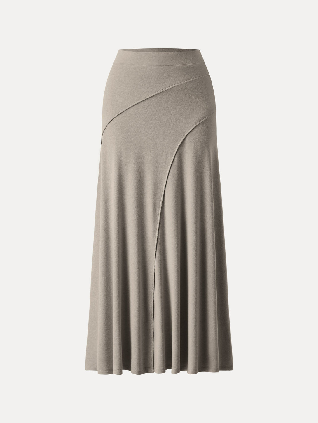 Mid Rise Pull-on Flared Maxi Skirt Griege XS