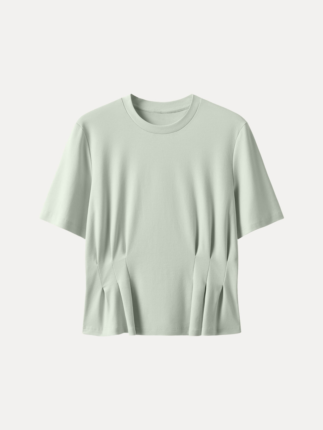 Crewneck Short Sleeve Cinched Waist Tee