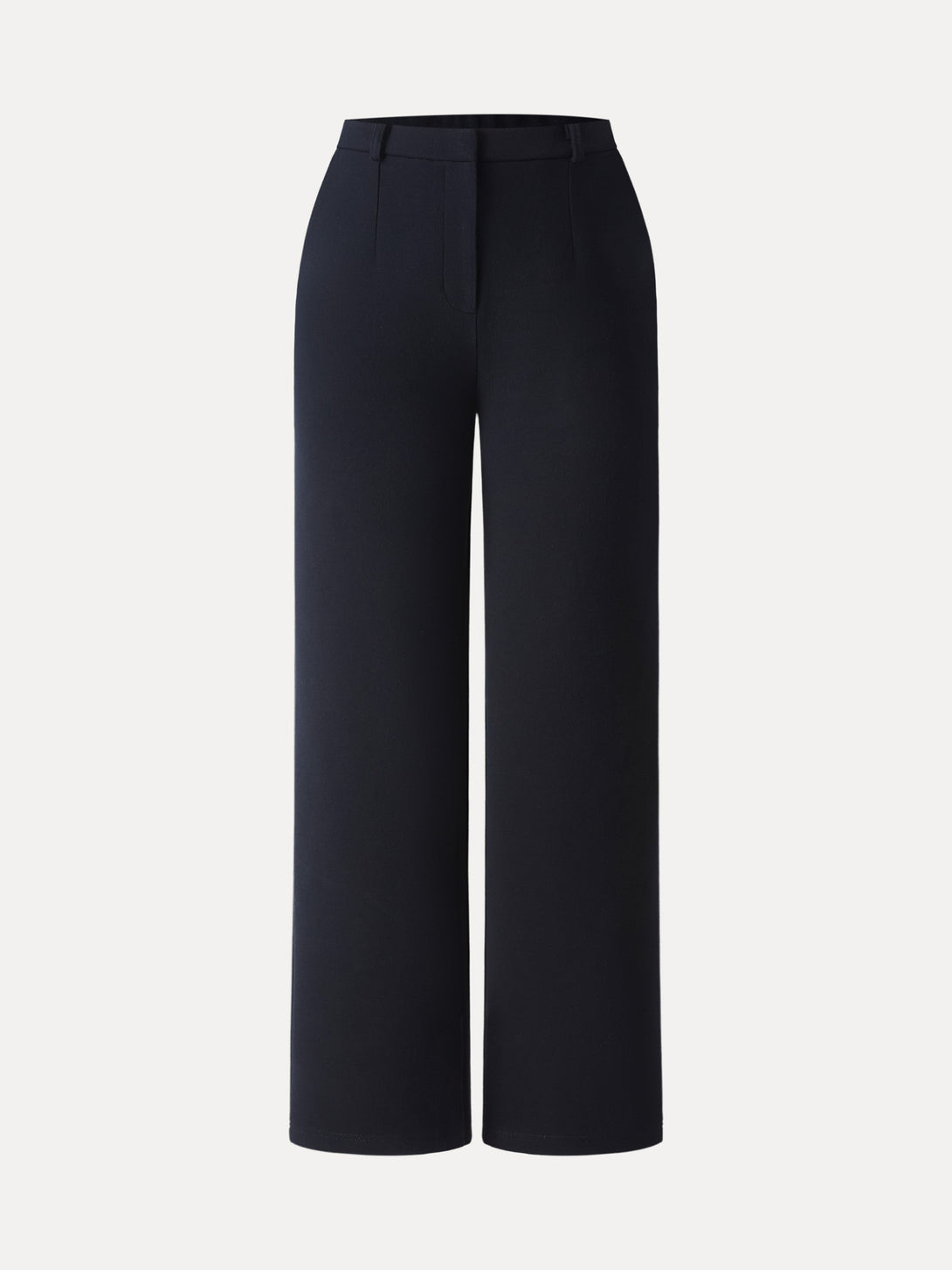 Cozy Knit High Rise Slim Straight Leg Pants with Pockets Petite Black Navy