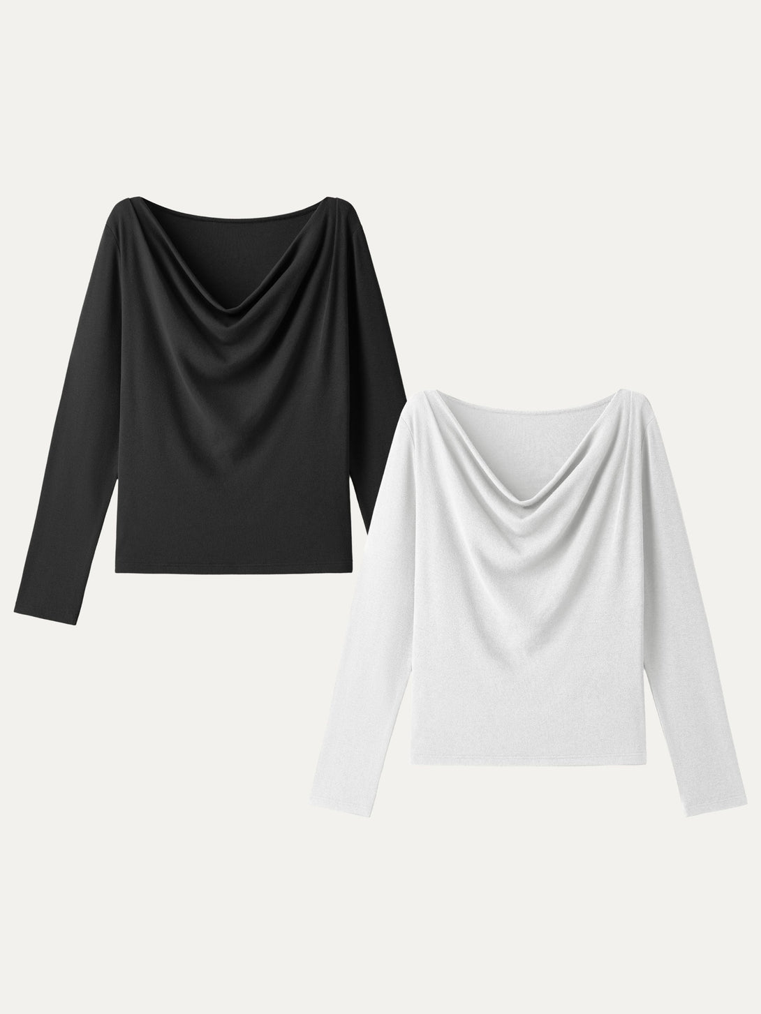 Effortless Cowl Neck Long Sleeve Top
