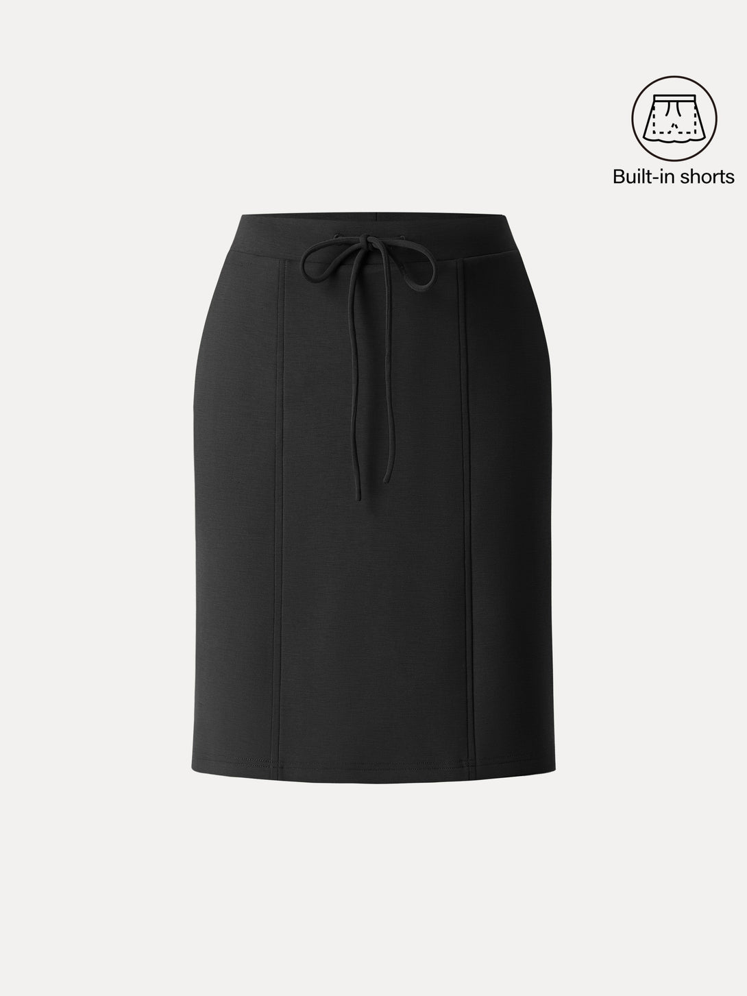 Modal Spacer A-line Pull-on Midi Skirt with Pockets Black XS