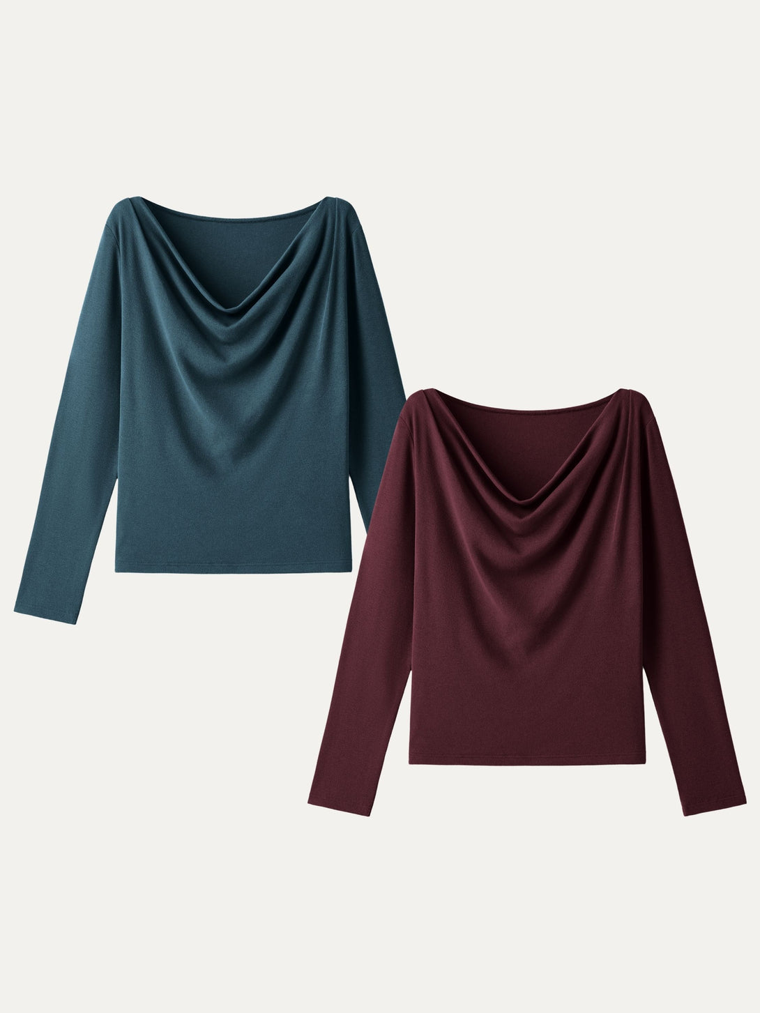 Effortless Cowl Neck Long Sleeve Top