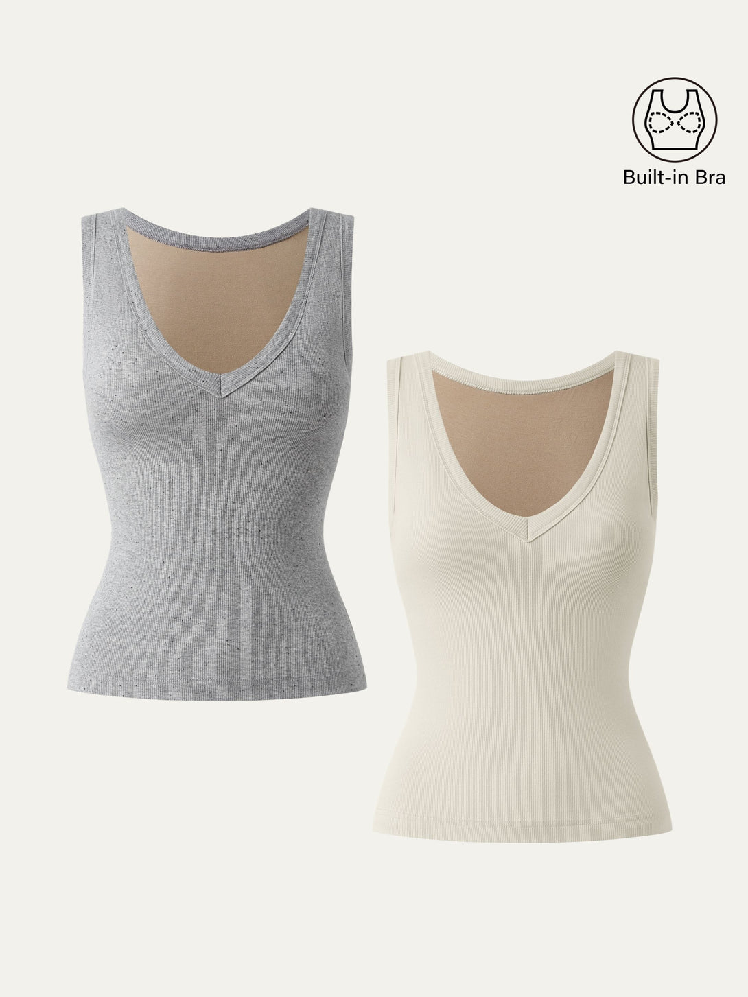 2Pcs Set Stretchy V-neck Cotton New Airy Brami Tank