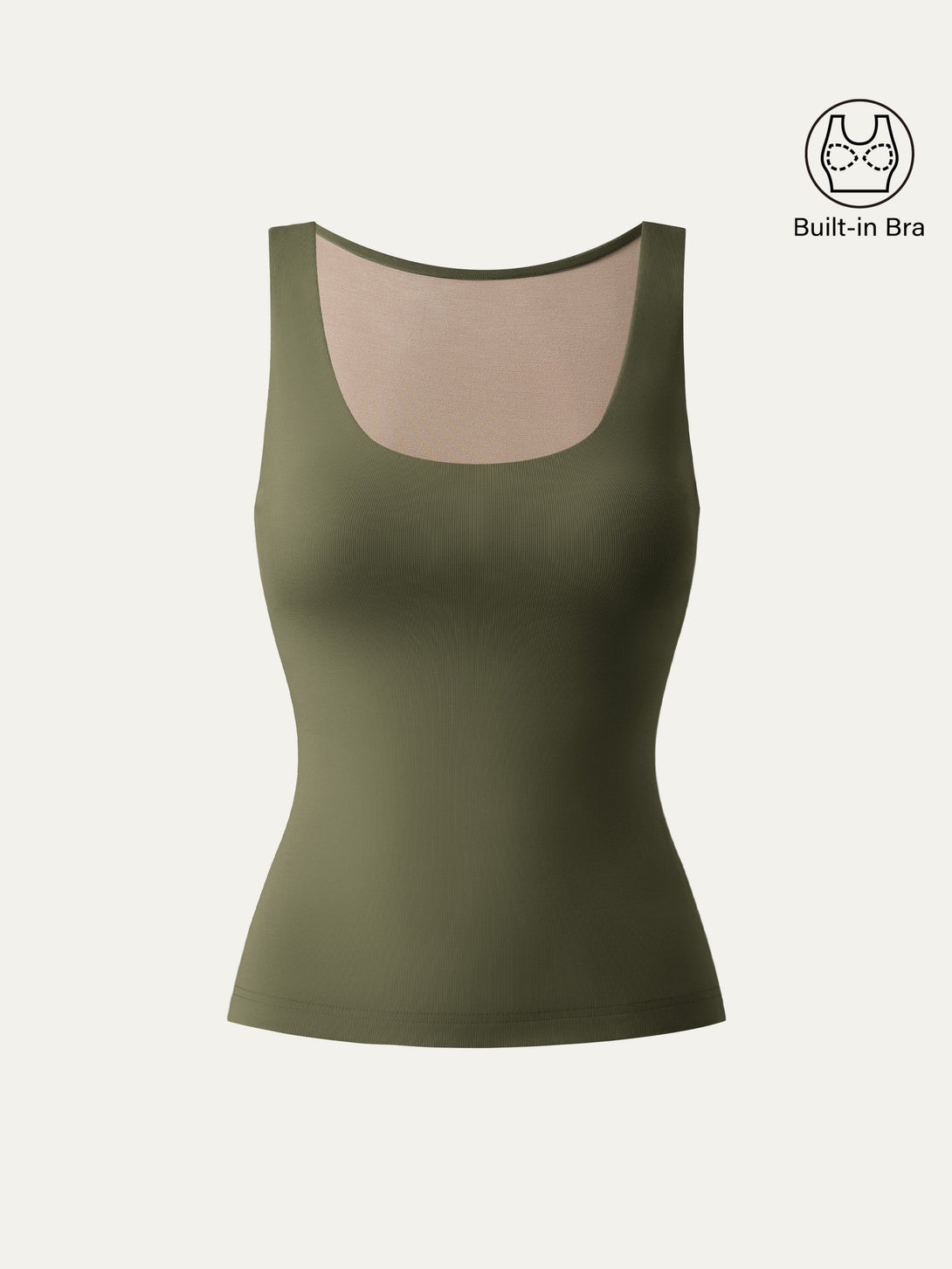 U-neck New Airy Brami Tank Olive XS