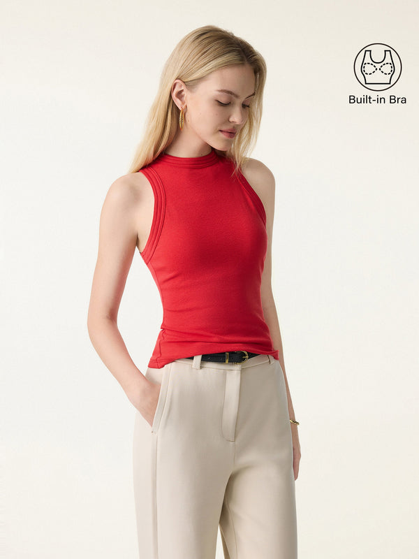 Cotton Lyocell Perkins Collar Brami Scarlet Red XS