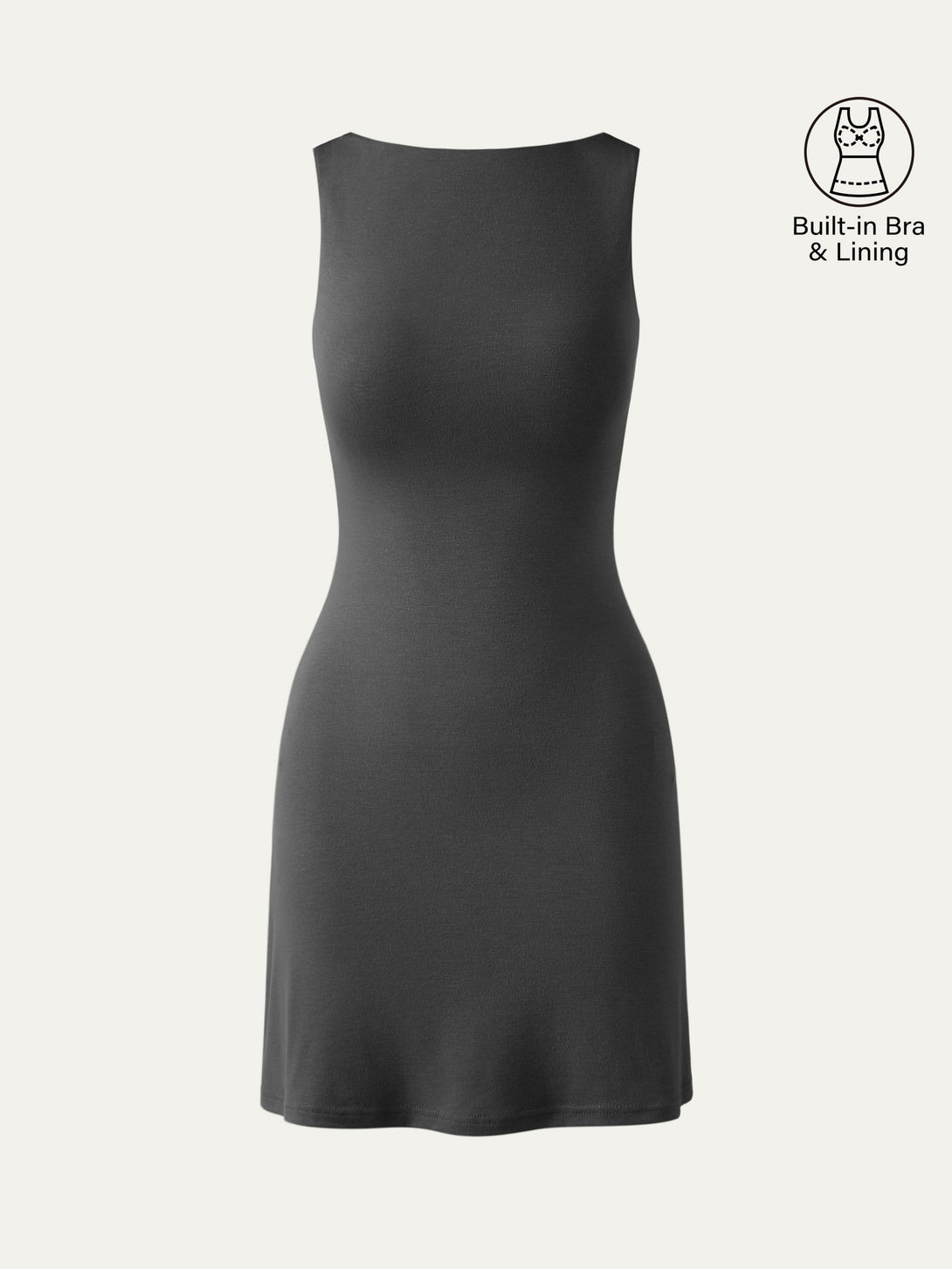 Cooling Open Back Bandless Brami Mini Dress Blue Charcoal XS