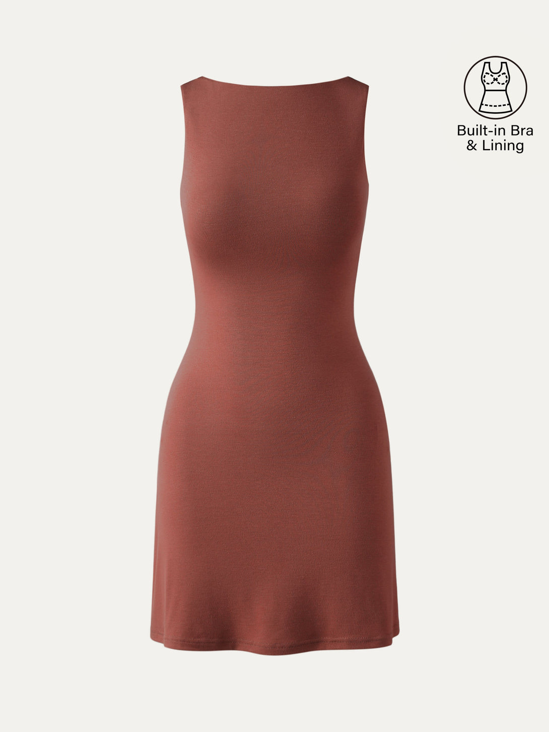 Cooling Open Back Bandless Brami Mini Dress Georgia Clay XS