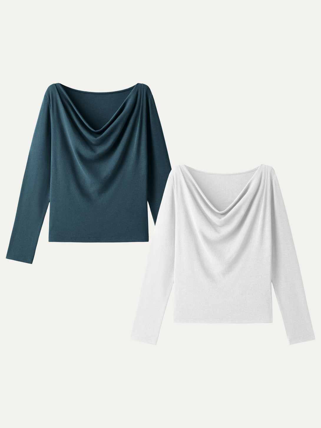 Effortless Cowl Neck Long Sleeve Top