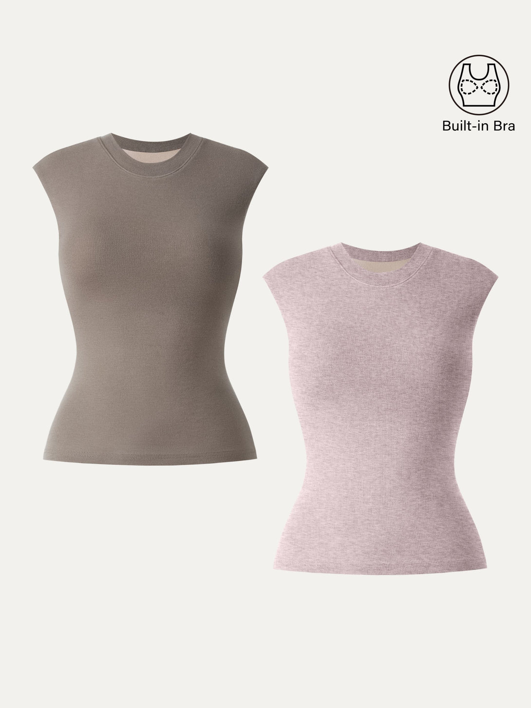 Lyocell Cashmere Crew Neck Wide Shoulder Brami