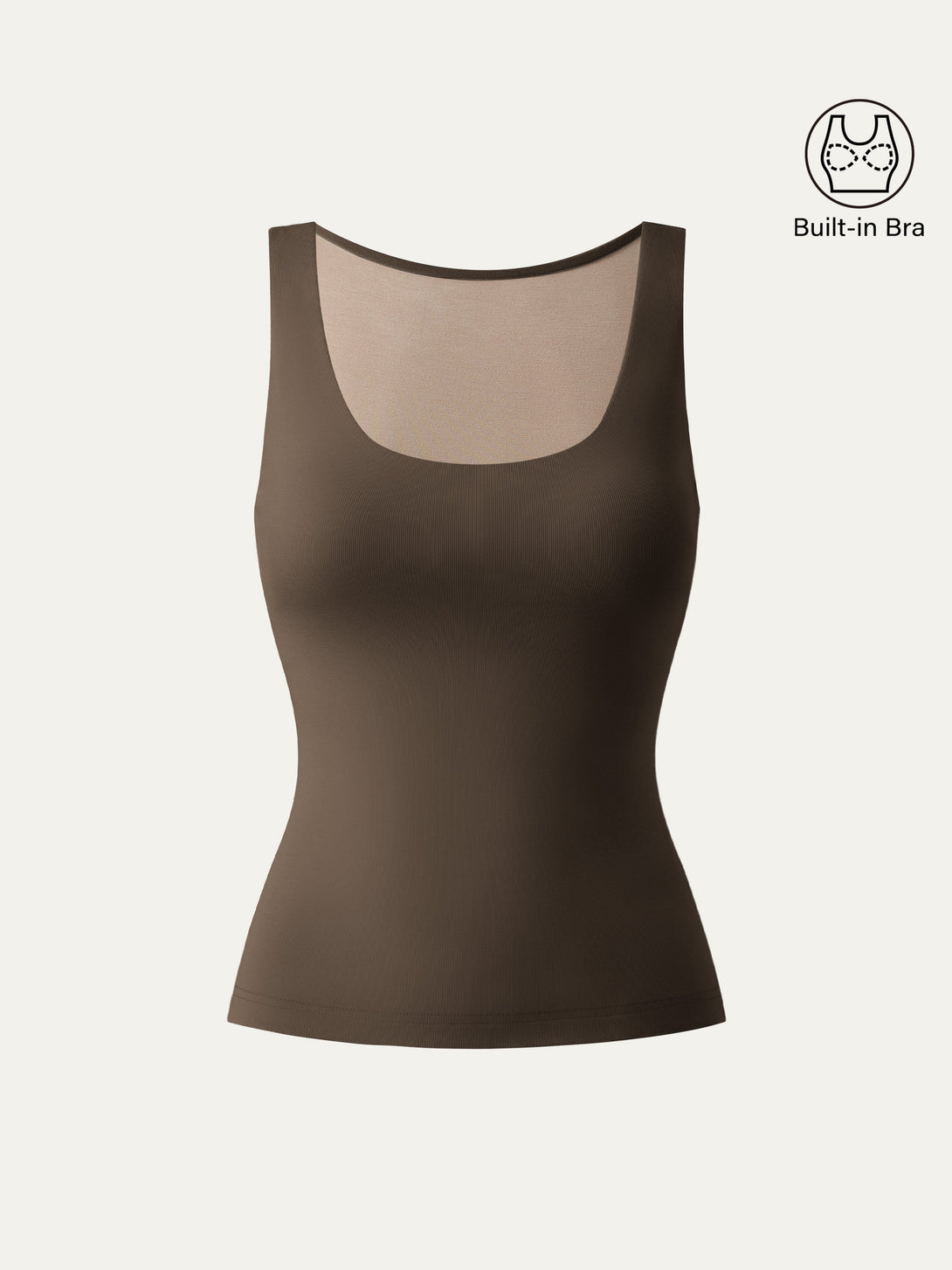 U-neck New Airy Brami Tank Hazelnut Coco XS