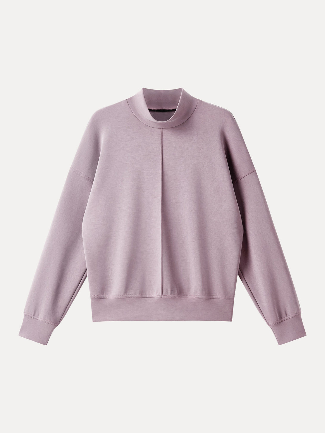 Modal Spacer Mockneck Long Sleeve Pullover Shirt Millennial Pink XS