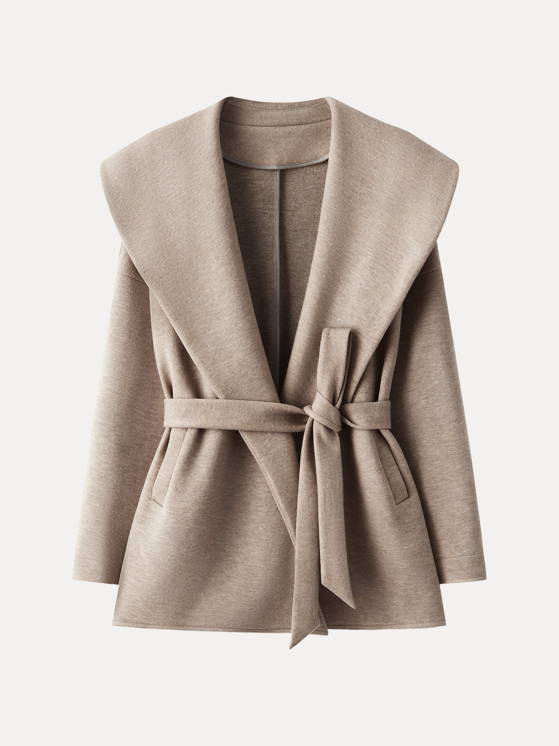 Belted Shawl Collar Robe Jacket with Pockets