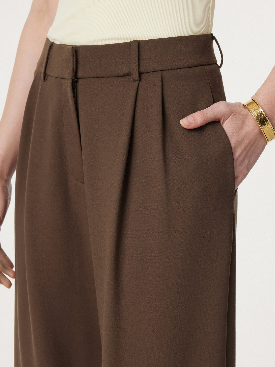 2Pcs Set Surplice Tank & Wide Leg Pant with Pockets