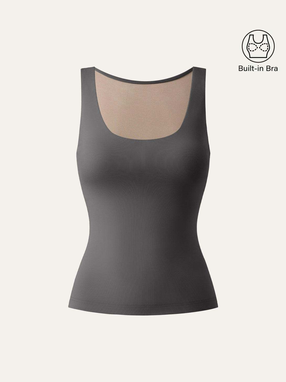 U-neck New Airy Brami Tank Light Night Charcoal XS
