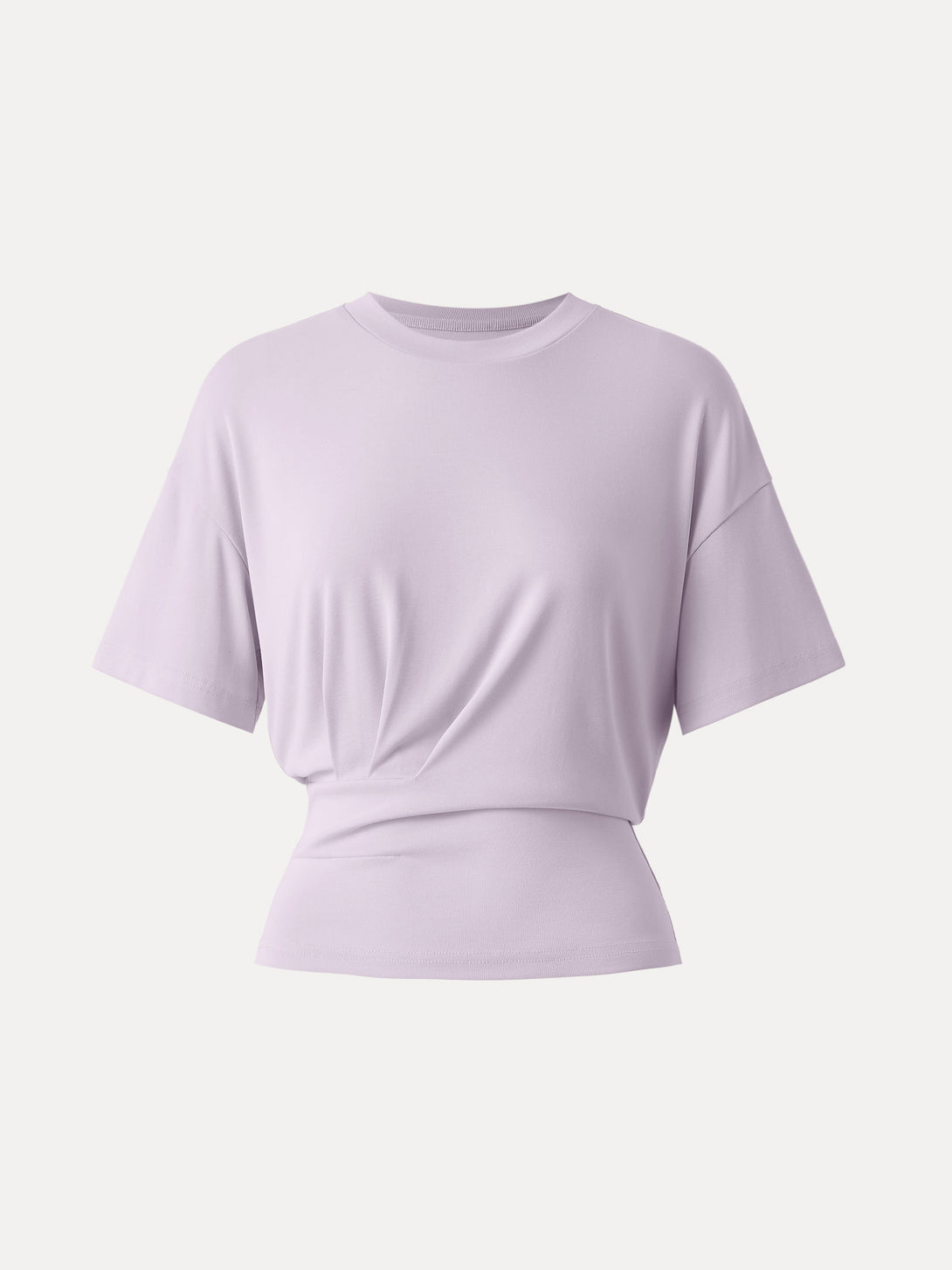 Crewneck Short Sleeve Tucked Tee Pale Lilac XS