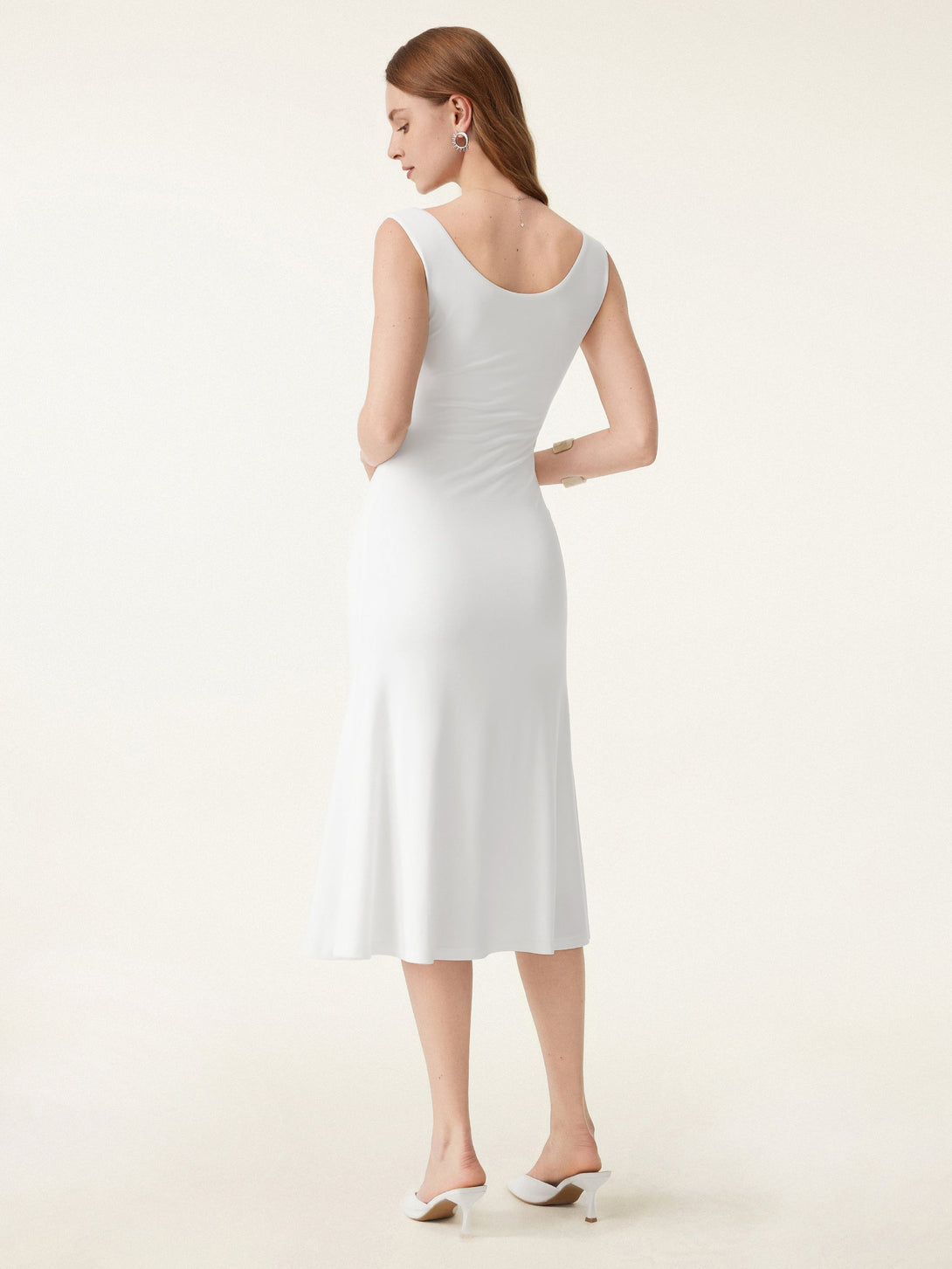 Scoop Neck Midi Low Back Brami Dress