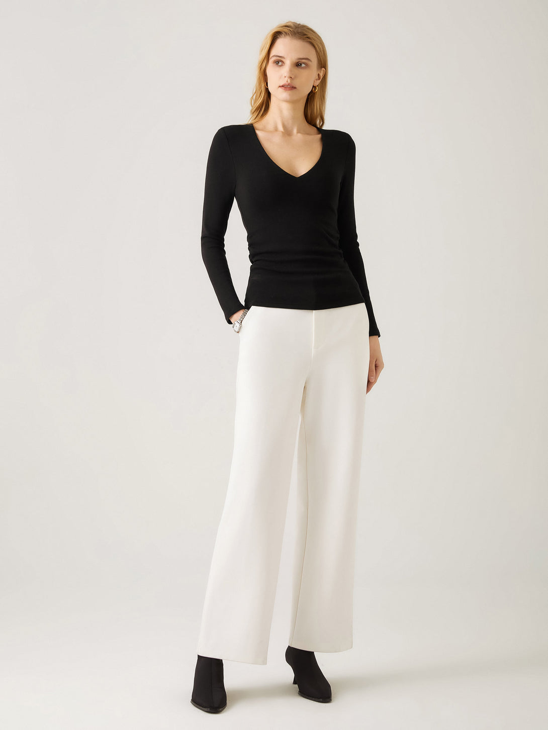 V-Neck Ruched Sides Brami Top