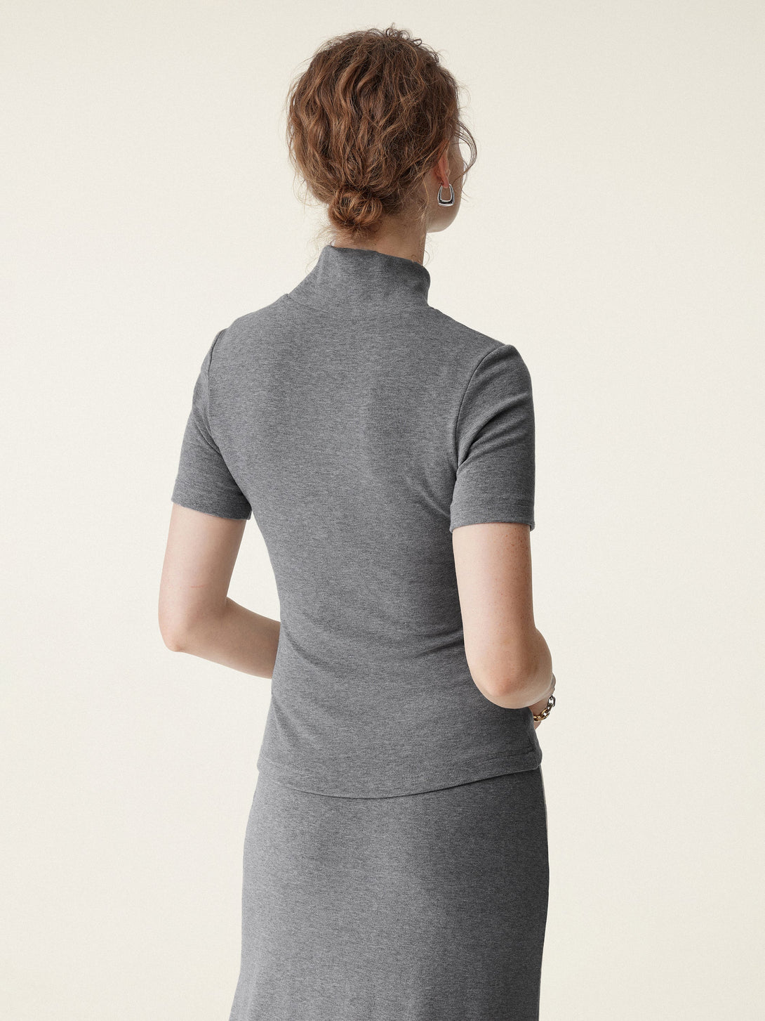 Soft Thermal Mockneck Short Sleeve Brami Top