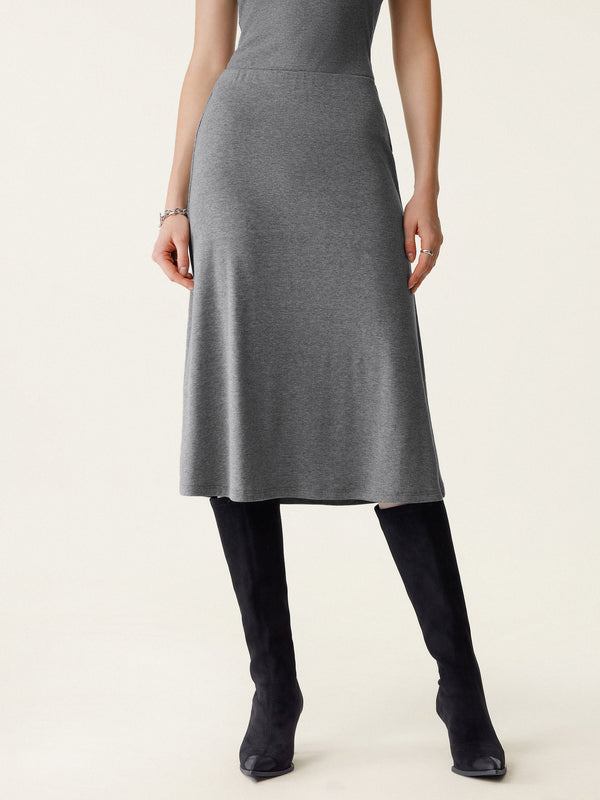 OGLmove Soft Thermal Pull-On Midi Skirt Heather Carbon XXS