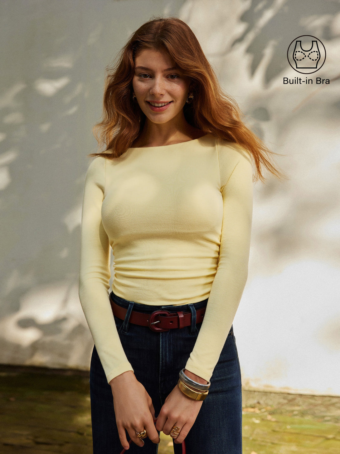 Open-Back Brami Top Butter Yellow XS