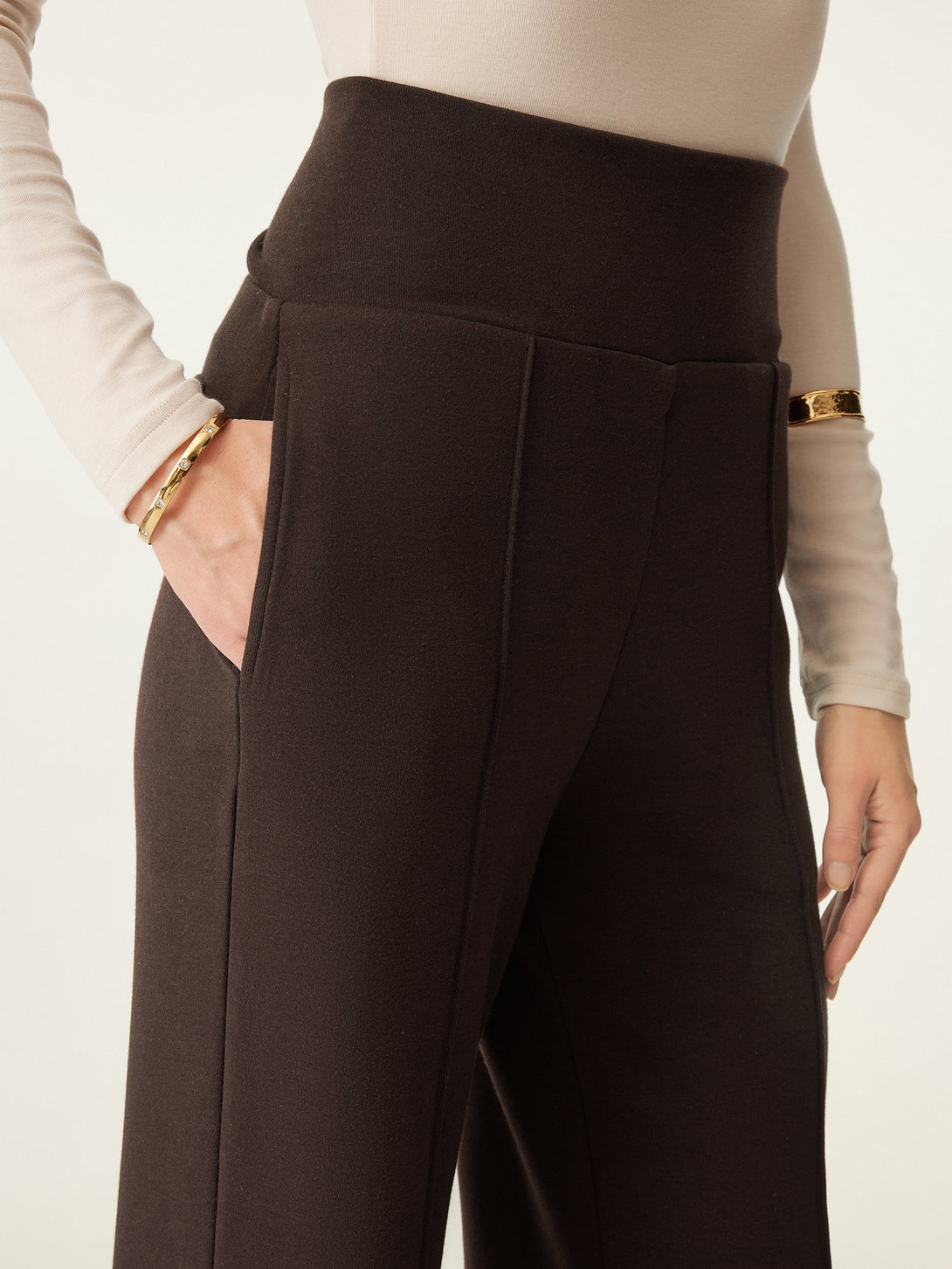 3Pcs Set Scoop Brami Tank & Surplice Top & Pin-Tuck Pant