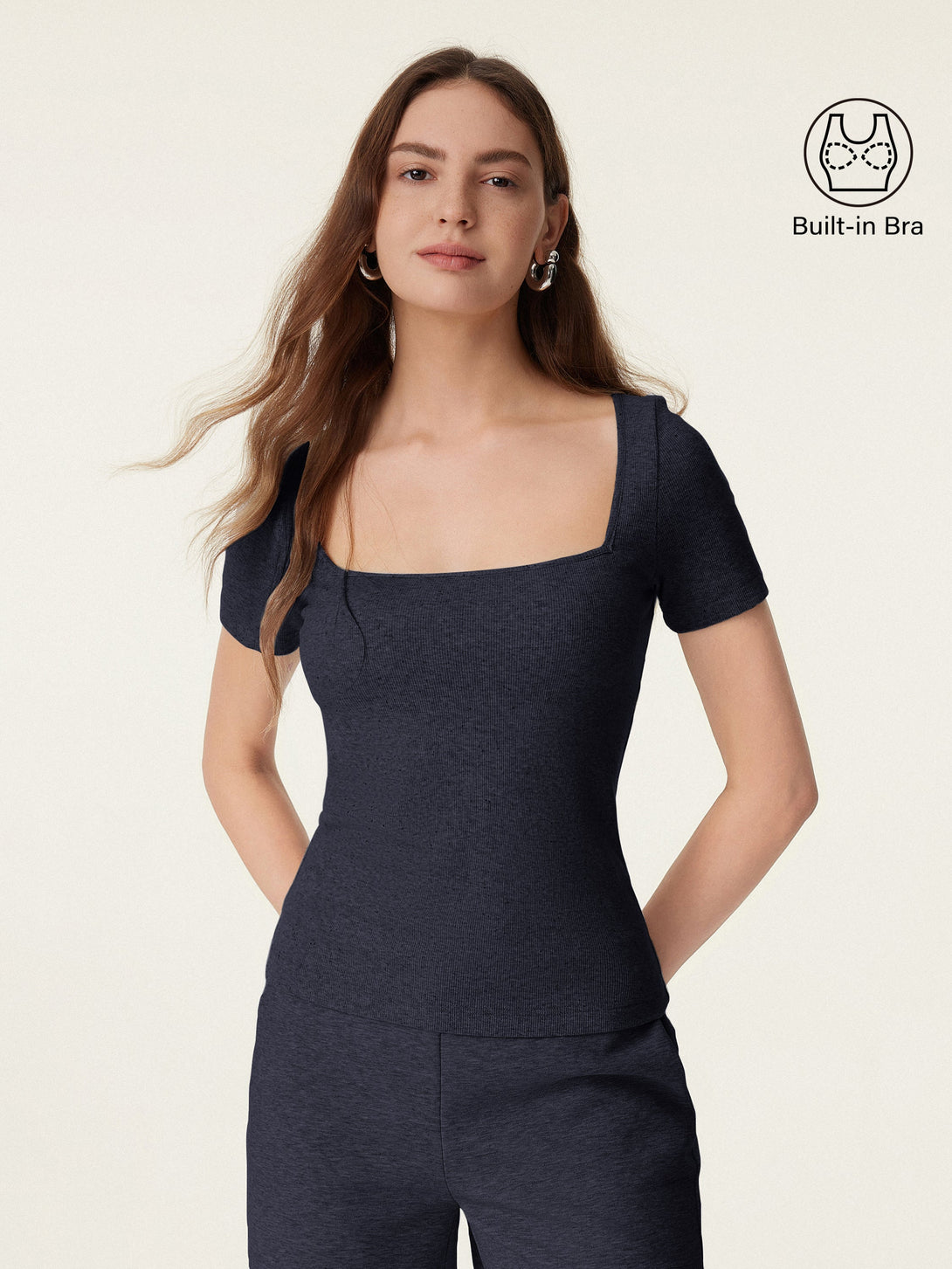 Square Neck Short Sleeve Cotton New Airy Brami