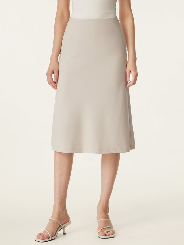 2Pcs Set Tie Back Bandless Brami Crop Top & A-line Midi Skirt with Pockets
