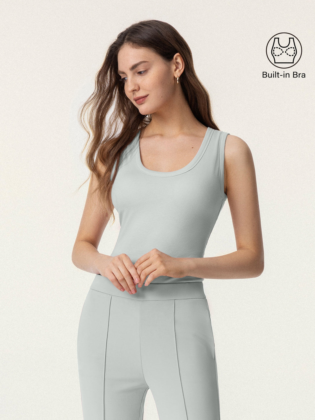 Scoop Neck Cotton New Airy Brami Tank Pale Azure XS