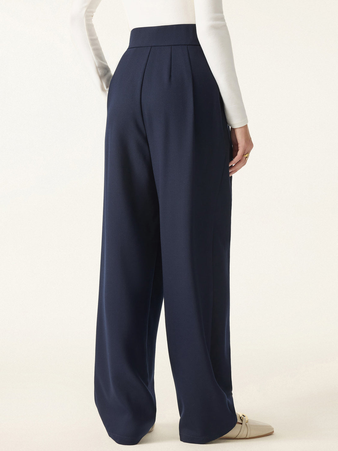 High Rise Pegged Leg Trousers with Pockets
