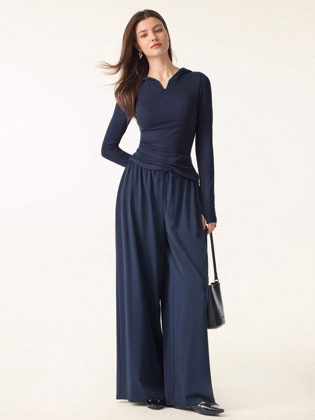 Slim Fitted Quarter Zip Pullover Hoodie