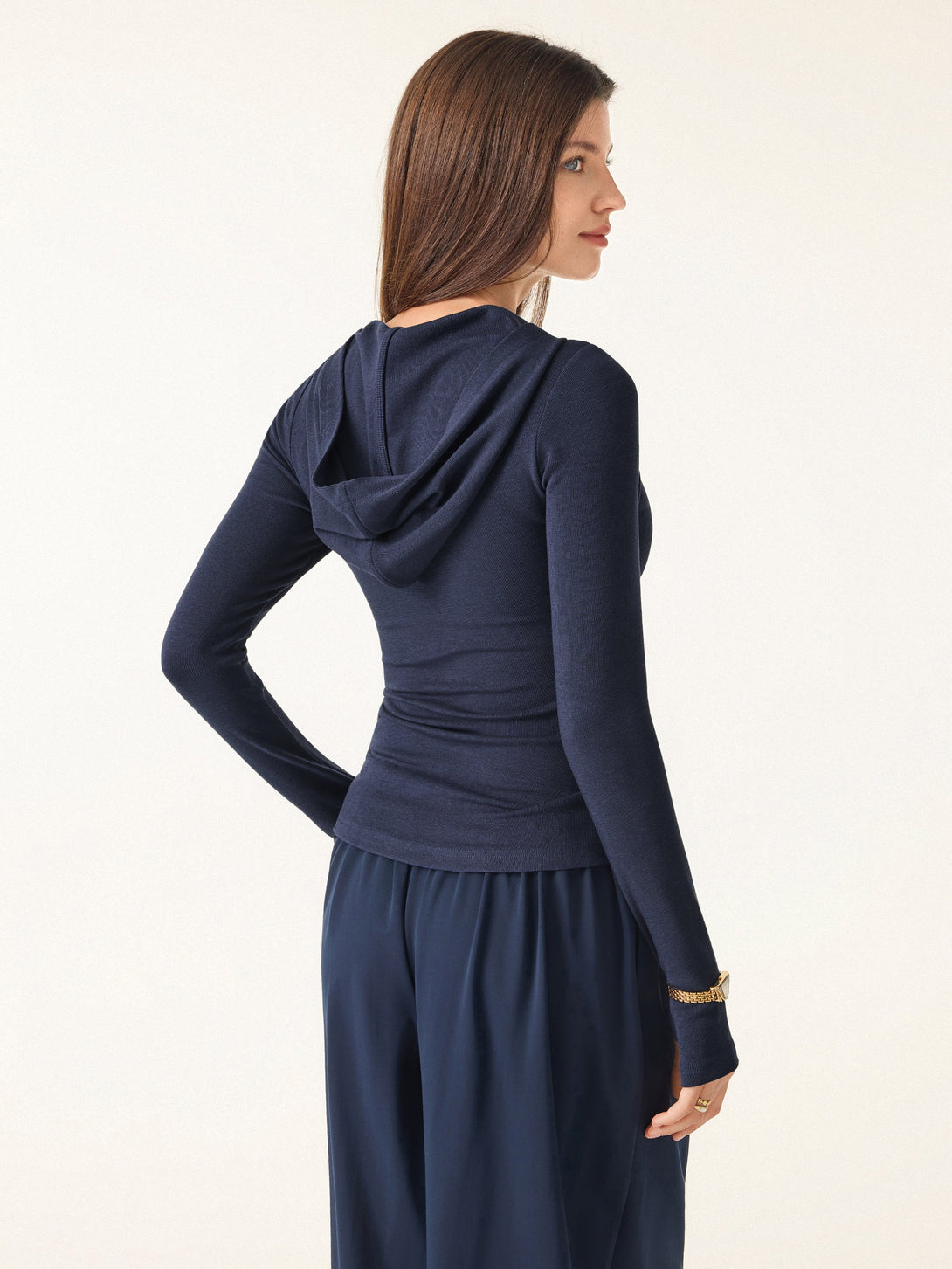 Slim Fitted Quarter Zip Pullover Hoodie