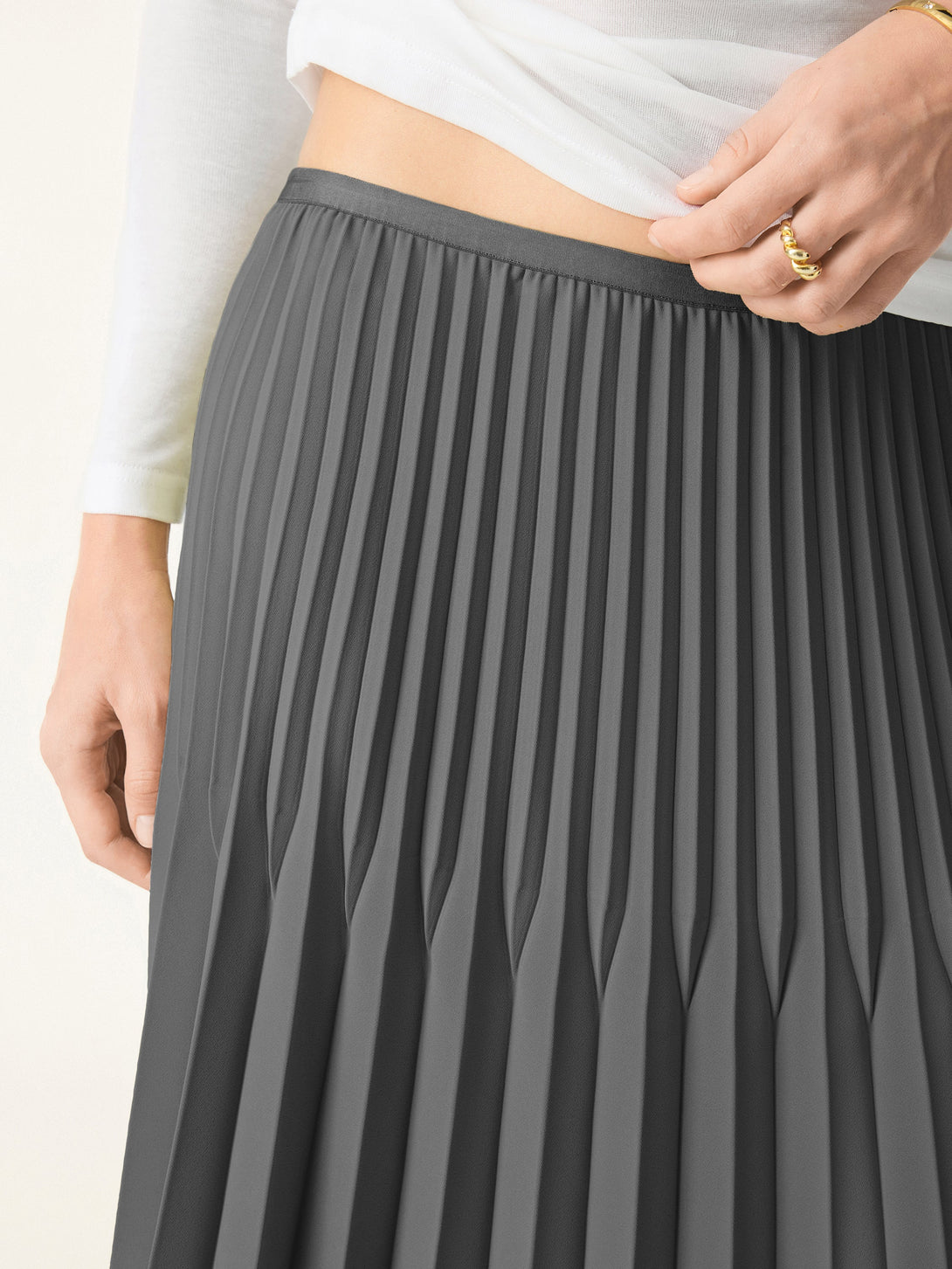 Twirl Pleated A-line Midi Skirt