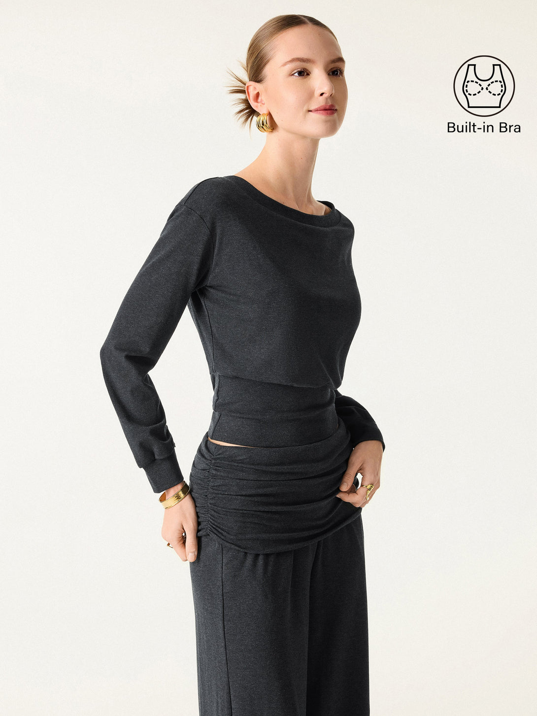 Non-Itchy Wool Blend Boatneck Brami