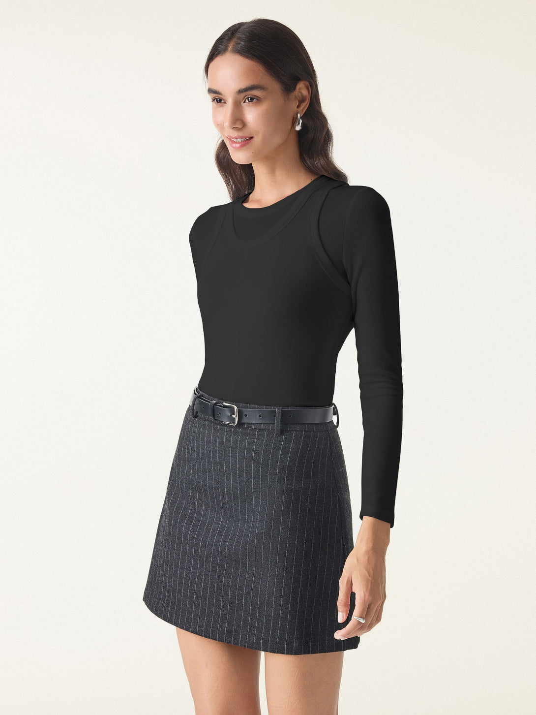 Lyocell Cashmere Two-Piece Tops Chic Set