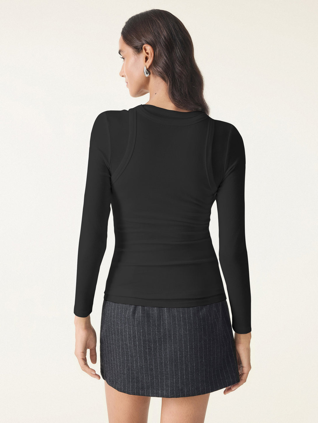 Lyocell Cashmere Two-Piece Tops Chic Set