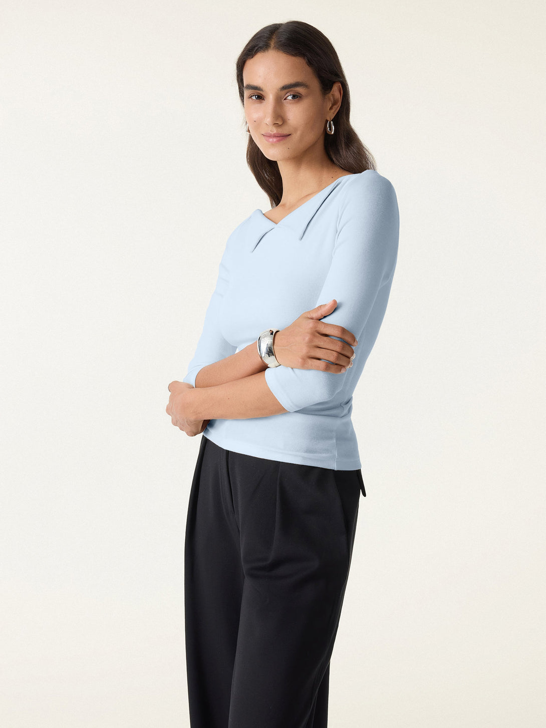 Light Warm Flapped Boatneck 3/4 Sleeve Brami