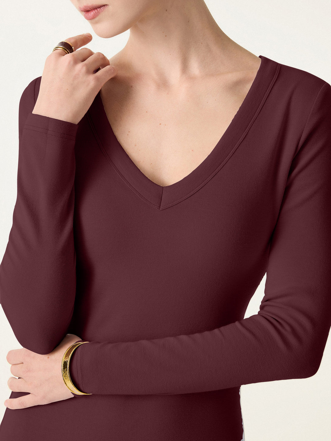 Everyday V-neck Long Sleeve Midi Brami Dress