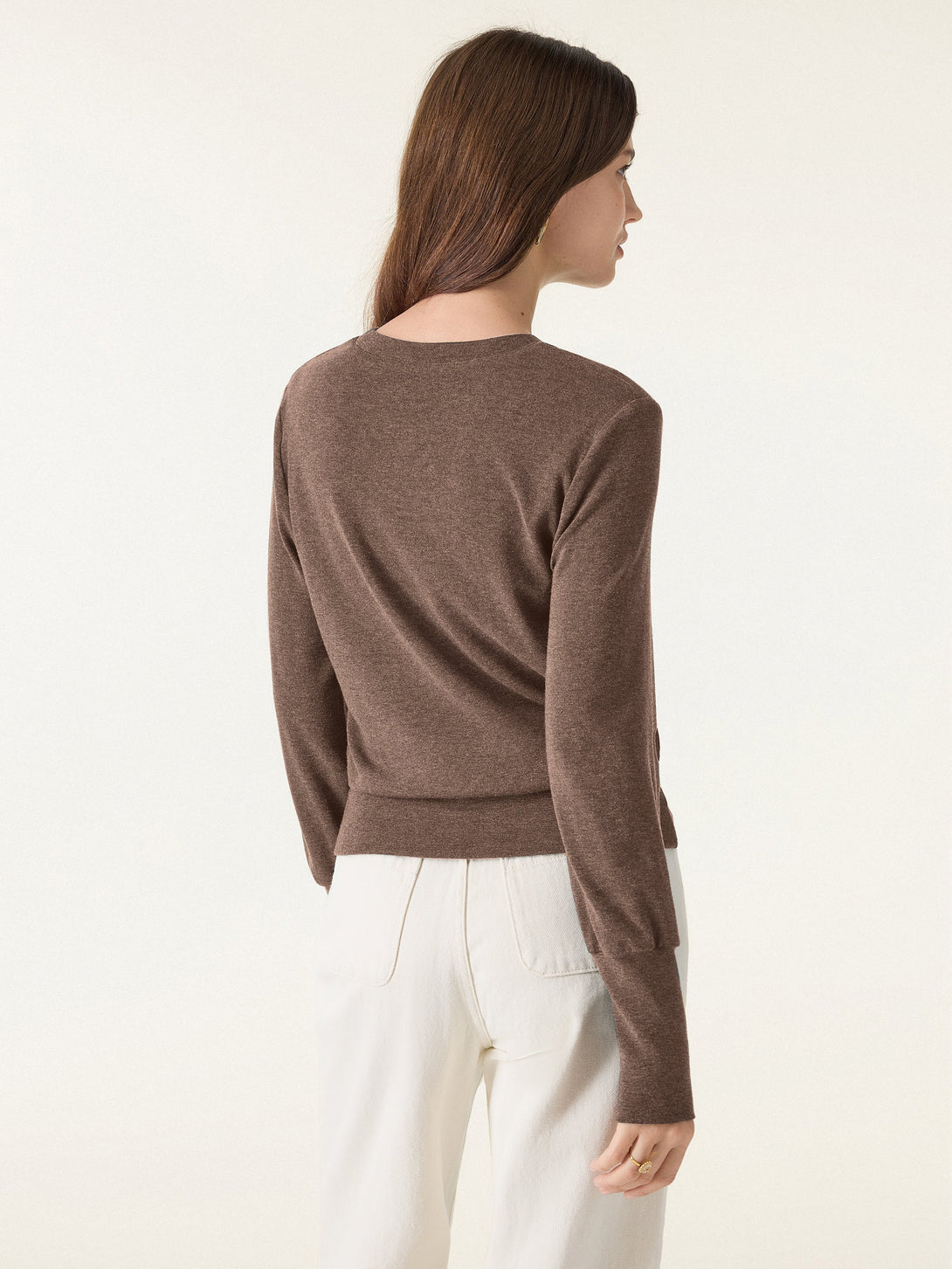 Elevated Crewneck Brushed Brami with Banded Hem