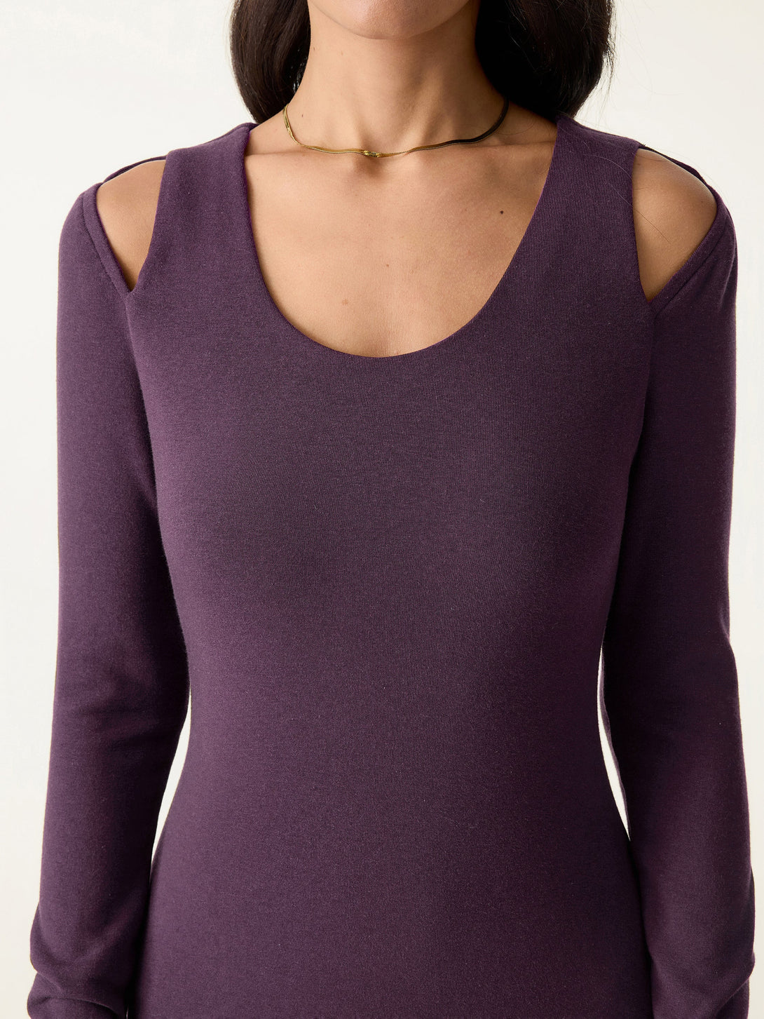 Scoop Neck Cutout Shoulder Midi Brami Dress