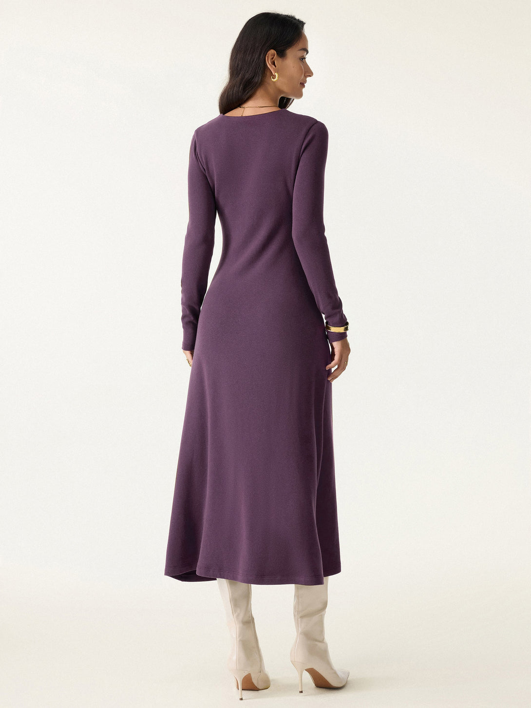 Scoop Neck Cutout Shoulder Midi Brami Dress